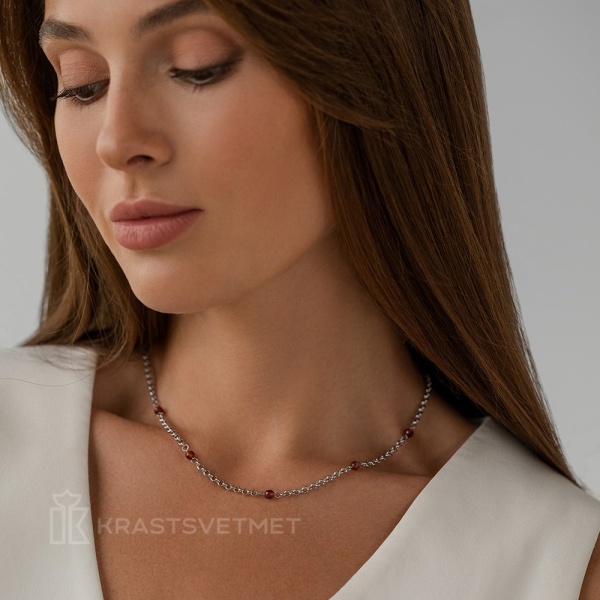 Колье из серебра с гранатом